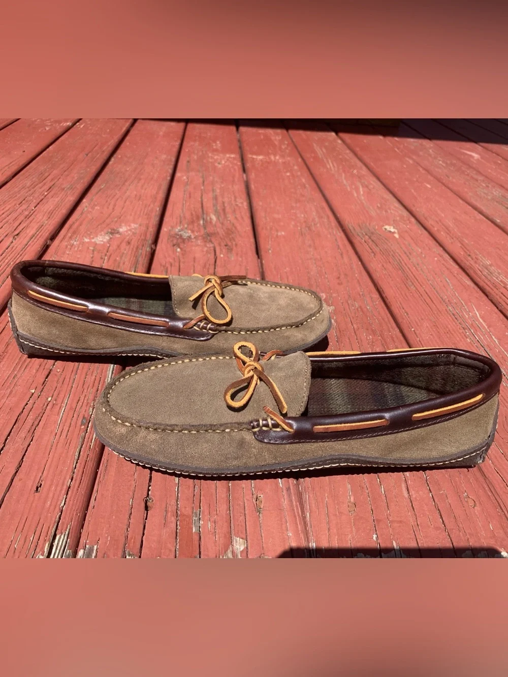Men’s L.L. Bean Handsewn Slippers, Flannel Lined